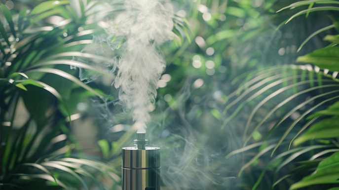 Vaporizer emitting clear cannabis vapor