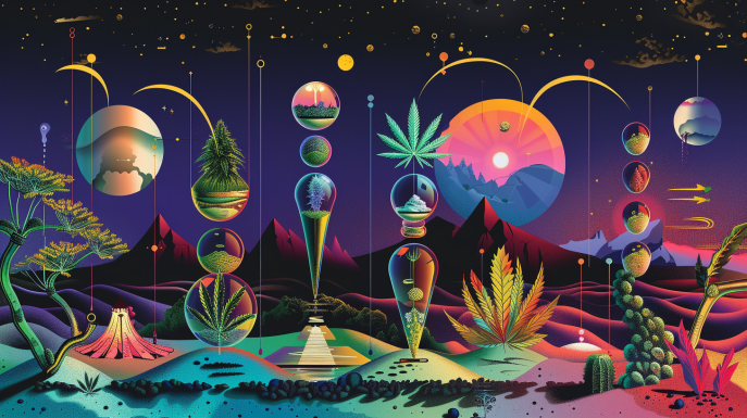 Visual timeline of cannabis high stages
