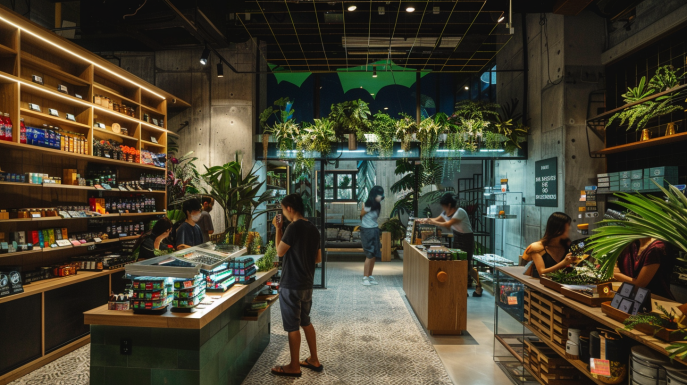 Stylish cannabis shop in Bangkok
